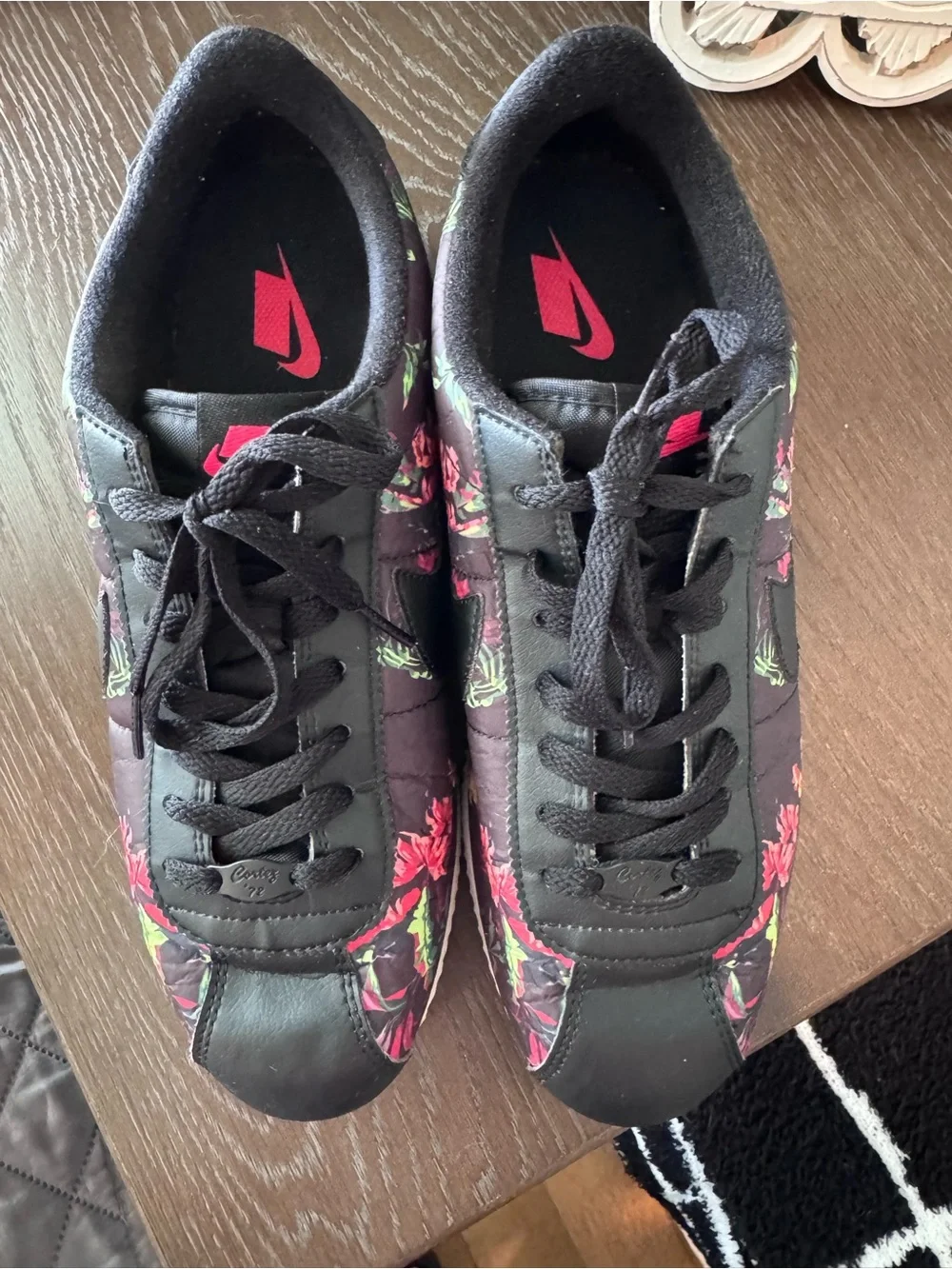 Nike Men’s Cortez Basic Black Floral Sneakers 11